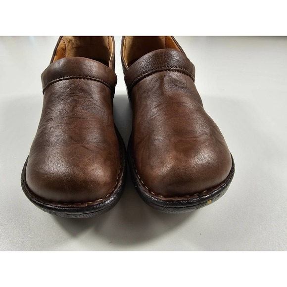 Born Shoes - Born Toby Clogs W82030 Brown Leather Lined Womens 7.5 / 38.5